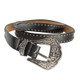 Western Belt PU Leather Strap Vintage Buckle Rivet Studded Cowboy Belt Fashion Accessory 25mm
